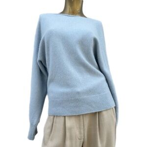 100% CASHMERE Vince Sweater M Light Powder Blue Round Neck Soft Luxury Knit